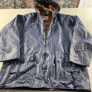 Vintage MISTY HARBOR Size X-Large Anytime Jacket Rain Coat  Plaid Lining Navy